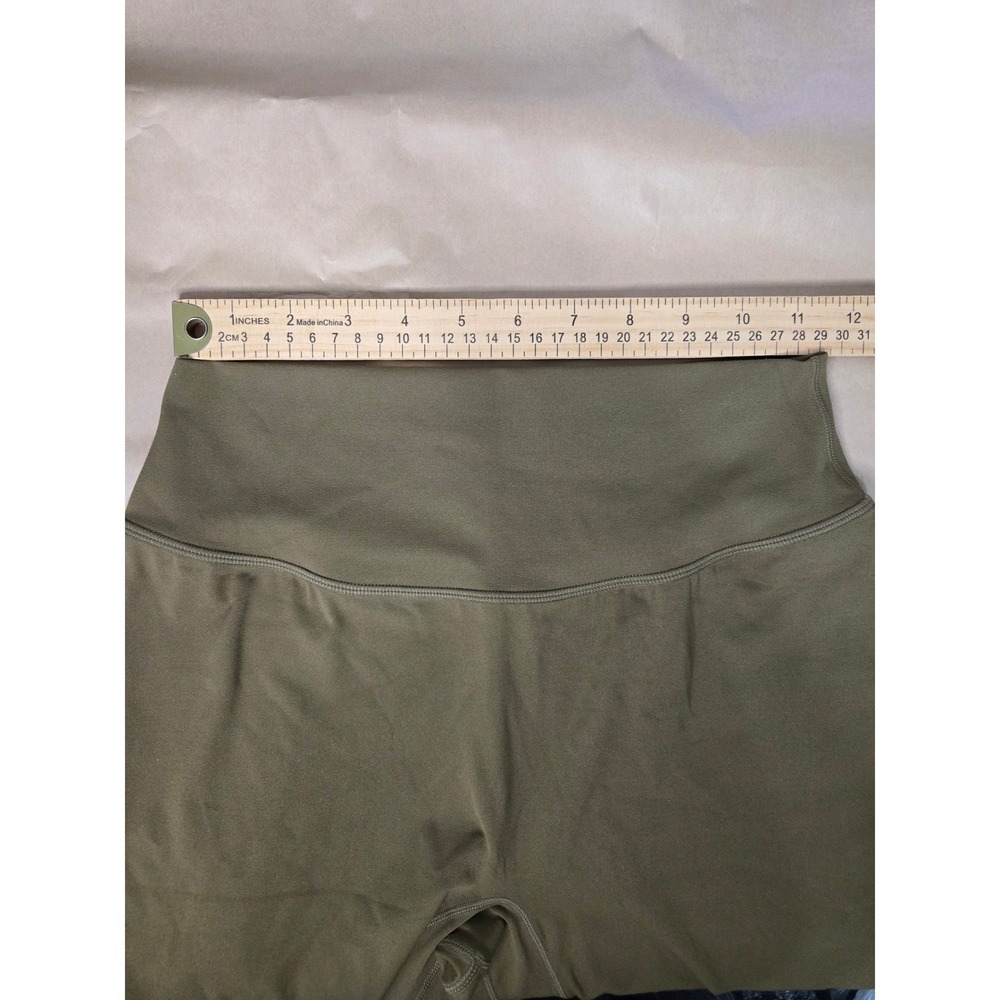 Ptula Womens Olive Green High Waisted 6 Inch Inseam Biker Shorts Size Large NWT - Picture 5 of 8